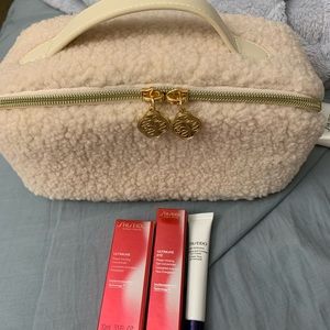 New in box Shiseido skincare bundle with cute teddy bag